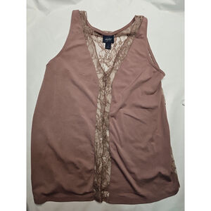 Daytrip Top Womens Small Purple Sleeveless LACE STRIP FRONT & WHOLE BACK LACE